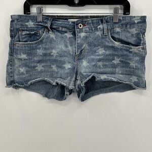 LEVIS Shorty Shorts Woman's Sz 11 Cut-off Denim Jeans Short Stars USA Patriotic